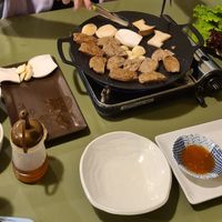 Korean BBQ ribs after Ms Lan set us on our way, yum! at Lan's Kitchen in Jeju