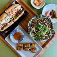 3 menus with side dishes.   at Lan's Kitchen in Jeju