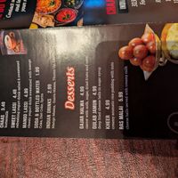Menu, green leaf = vegan at Chaat Paradise in Folsom