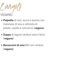 Menu vegano at Da Giovanni Sant'Anna in Santanna Morosina