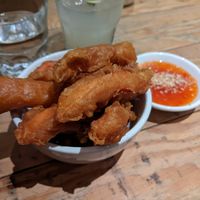 Mun tod (fried sweet potato with chili dip) at TING THAI CARAVAN in Edinburgh