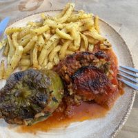 Stuffed peppers   at Taverna Perissa in Santorini