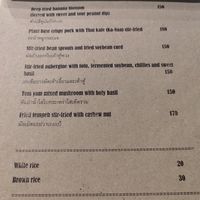Vegan menu at Drunken Sailors in Koh Lanta
