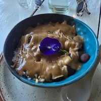 Chocolate smoothie bowl with LOTS of peanut butter (maybe a bit too much) at Drunken Sailors in Koh Lanta