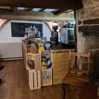 Yummy vegan cake on counter! at King Alfred's Kitchen in Shaftesbury