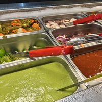 Salsa bar  at La Katrina Mexican Kitchen in Santa Cruz