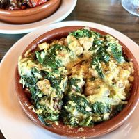 Vegan spinach & chickpea cazuela  at Barcelona Wine Bar in Dallas