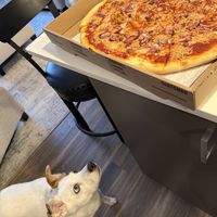 Puppy did end up sneaking a bite when I wasn’t looking - she loved it too! 🐾  at Family Pizza Dough in Wakefield