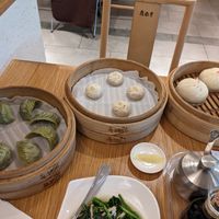 From the left, veggie dumplings, taro xiao long bao, veggie bao at KUL - DIN by Din Tai Fung (鼎泰丰)  - T2 in Sepang