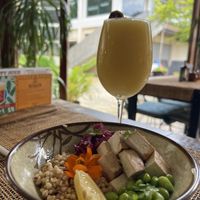 Adlai Salad & Mango, Pineapple Smoothie   at Hayahay Cafe in El Nido