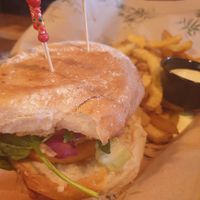 Vegan chicken burger at Rockabilly Burger Bar - Las Canteras in Gran Canaria