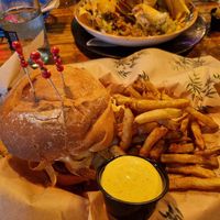 Vegan falafel burger at Rockabilly Burger Bar - Las Canteras in Gran Canaria
