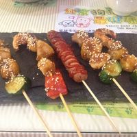 Delicious BBQ Skewers at Loving Hut 愛家 - QingZhong St in Tainan