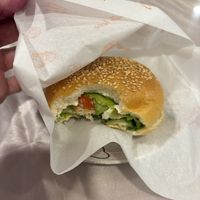 Not a beef patty, but a chicken patty (vegan of course)  at Loving Hut 愛家 - QingZhong St in Tainan