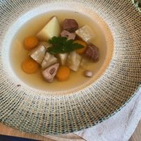 Jackfruit soup that tastes of jackfruit   at Vita Rama in Sofia