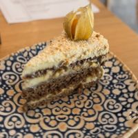 Almond banana cakee  at Vita Rama in Sofia