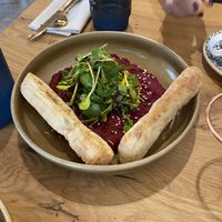 Beetroot hummus  at Vita Rama in Sofia
