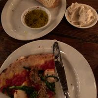 Snawzeech pizza and cashew ricotta with bread at Porta in Asbury Park