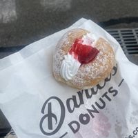 Vegan jam and cream donut  at Daniel's Donuts - Flinders in Melbourne