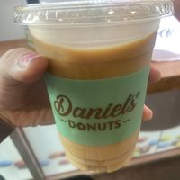 Iced oat latte with hazelnut  at Daniel's Donuts - Flinders in Melbourne