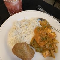 Samosa, tikka masala (drink not from restaurant!)  at Great Taste Indian and More in Highlands Ranch