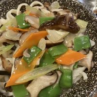 Mushroom and vegetables noodles   at Handmade Noodle And Dumpling Kitchen in Bondi Beach