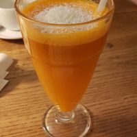 Carrot juice with ginger & coconut at Kaffeerösterei Martermühle in Assling