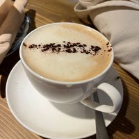 Cappuccino at VegAmazing Doughnuts - Tirso de Molina in Madrid