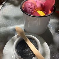 Black tahine and vegan pão de queijo at Civitá Café in Brasilia
