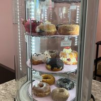 Rotating display cabinet at Lovebirds Donuts in Portsmouth