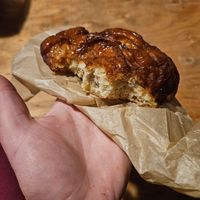 Carmel apple fritter from the October menu! at Lovebirds Donuts in Portsmouth