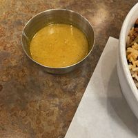 Biryani comes with two sauces. This one is vegan, the other white one is yogurt based and is not so he didn’t even bring it out for me.  at Hyderabad House Biryani Place in Morrisville