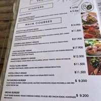 Vegan menu  at Jardin Meraki in San Pedro De Atacama