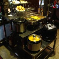 Soup, rice, and  bread selection at Lovely Lotus Delicious Vegetarian in Dali