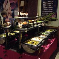 Buffet dishes setup. So many to choose from! at Lovely Lotus Delicious Vegetarian in Dali