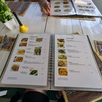 Vegan food menú  section at Chanda's Historical Garden Restaurant - อาหารสวนประวัติศาสตร์ in Sukhothai