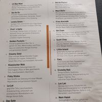 Menu at Greentable in Hamburg