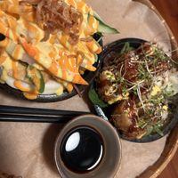 Bao bun and sushi rice roll  at Greentable in Hamburg