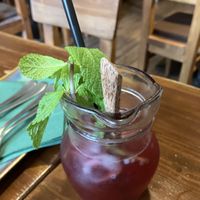 Red berry drink   at Greentable in Hamburg