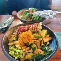 Red curry soup & monk bowl   at Greentable in Hamburg