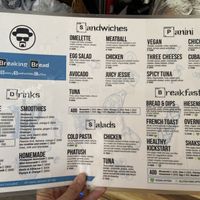 Items that can be made vegan are marked on the menu.  at Breaking Bread in Tamarindo