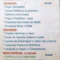 Menu April 2025 at Restaurante Vegetariano Naturaleza y Salud in Lima