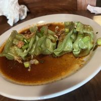 Steamed vegan gyoza   at Rakkan Ramen in Chicago