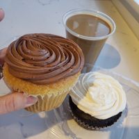 Cupcakes and Oatmilk Draft Latte! at Bean Counter Bakery in Worcester