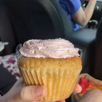 raspberry vanilla cupcake (i squished it a little) at Bean Counter Bakery in Worcester