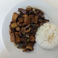 Tofu mushroom at Loving Hut in Helsinki