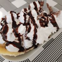 Vegan Banana Split: expensive (almost 9€) but it is SOOOOO DELICIOUS! at Loving Hut in Helsinki