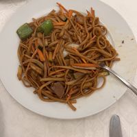 Thick noodles with vegetables with eggs  at Chinastur in Oviedo