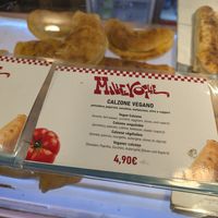 vegan calzone labelled at Millevoglie 2.0 in Venice