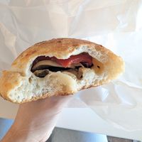 vegan calzone from inside at Millevoglie 2.0 in Venice